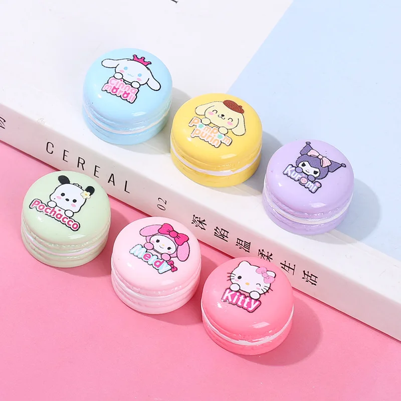 New 5Pcs Sanrios Hellokitty Accessories Mini Kuromi Cinnamoroll Pompompurin Melody Pochacco Macaron Series Diy Kawaii Toys Gift