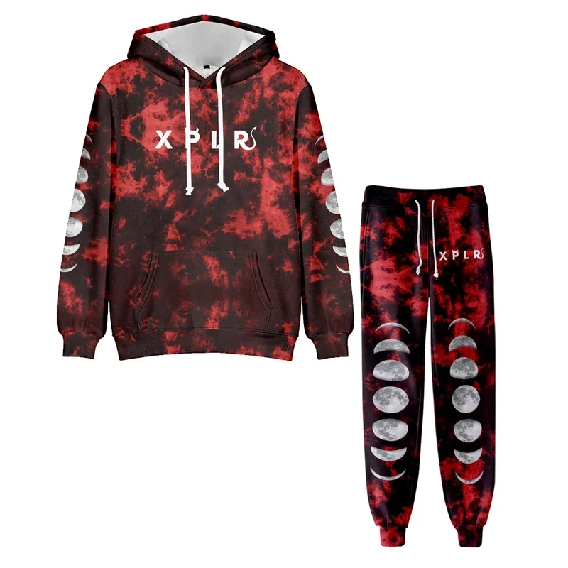 XPLR Hell Week 22 Cloud Men's Sportswear Sets Sam and Colby Casual Tracksuit Two Piece Set Top and Pants Sporting Suits