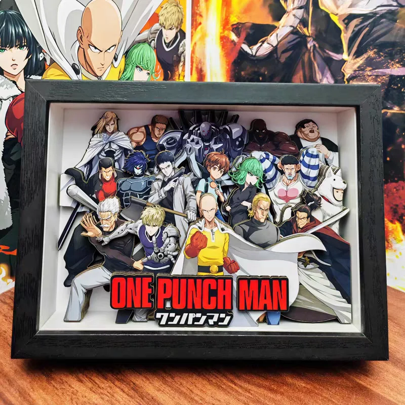อะนิเมะ ONE PUNCH-MAN 3D แฮนด์เมดภาพวาดศิลปะไซตามะ เกโนสการ์ตูนรูปสะสมภาพเครื่องประดับตกแต่งห้องนอนแฟนของขวัญ