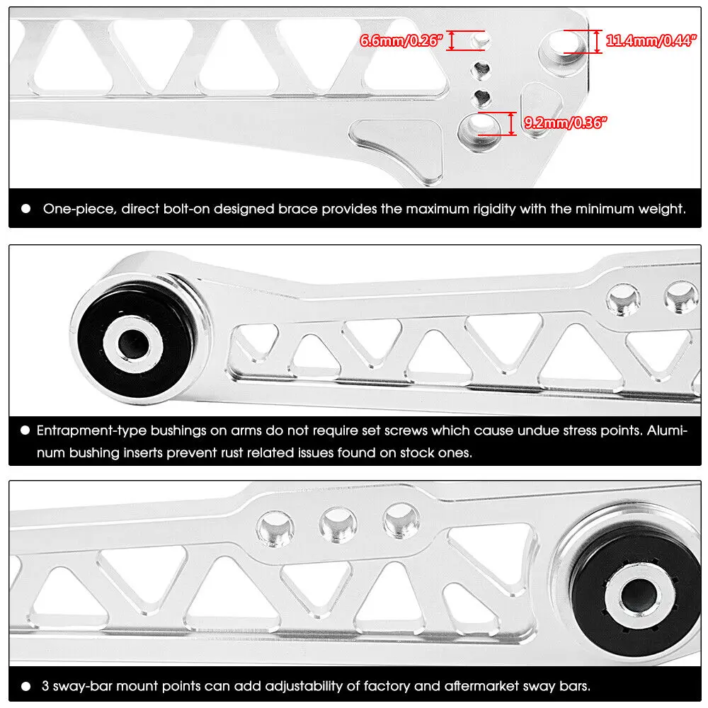 ​Hot sale Chassis Parts Billet Rear Lower Control Arms + Subframe Brace for Honda Civic EG 92-95 or 1994-2001 Acura Integra