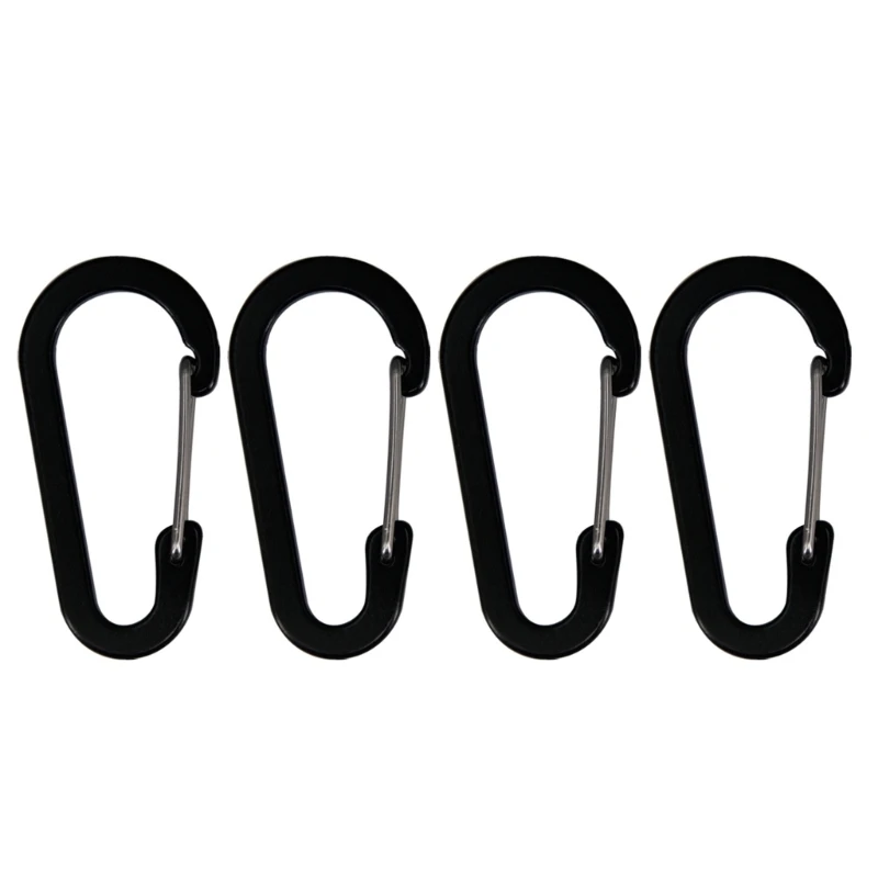 Lightweight Aluminum Carabiners Clip Set of 4 Spring Hook Small Carabiners