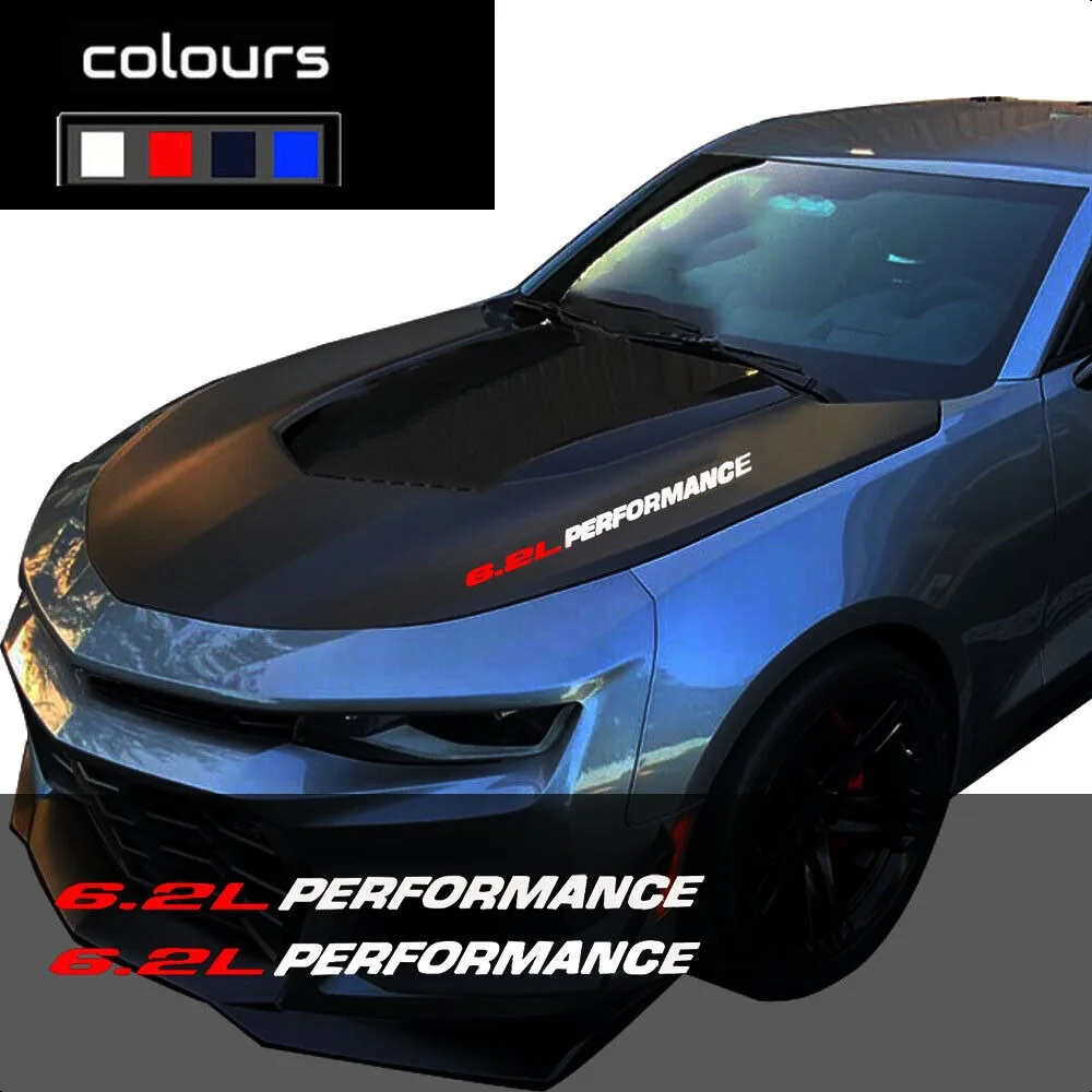 

for Chevrolet Camaro SS Silverado GMC Graphic Car Stickers 6.2L PERFORMANCE Truck Hood Decals Emblem 2pcs