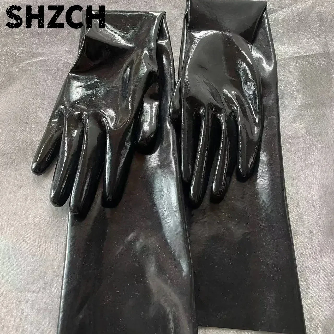 Malaysian natural latex forming 0.4mm thickness Kigurumi fetish drag latex gloves