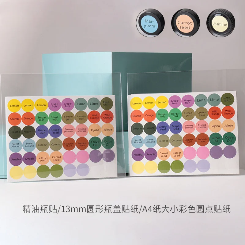 1set For doTERRA Essential Oil Bottle Cap Lid Label Pre-printed Essential Oil Bottles Cap Lid Labels Round Circle Stickers