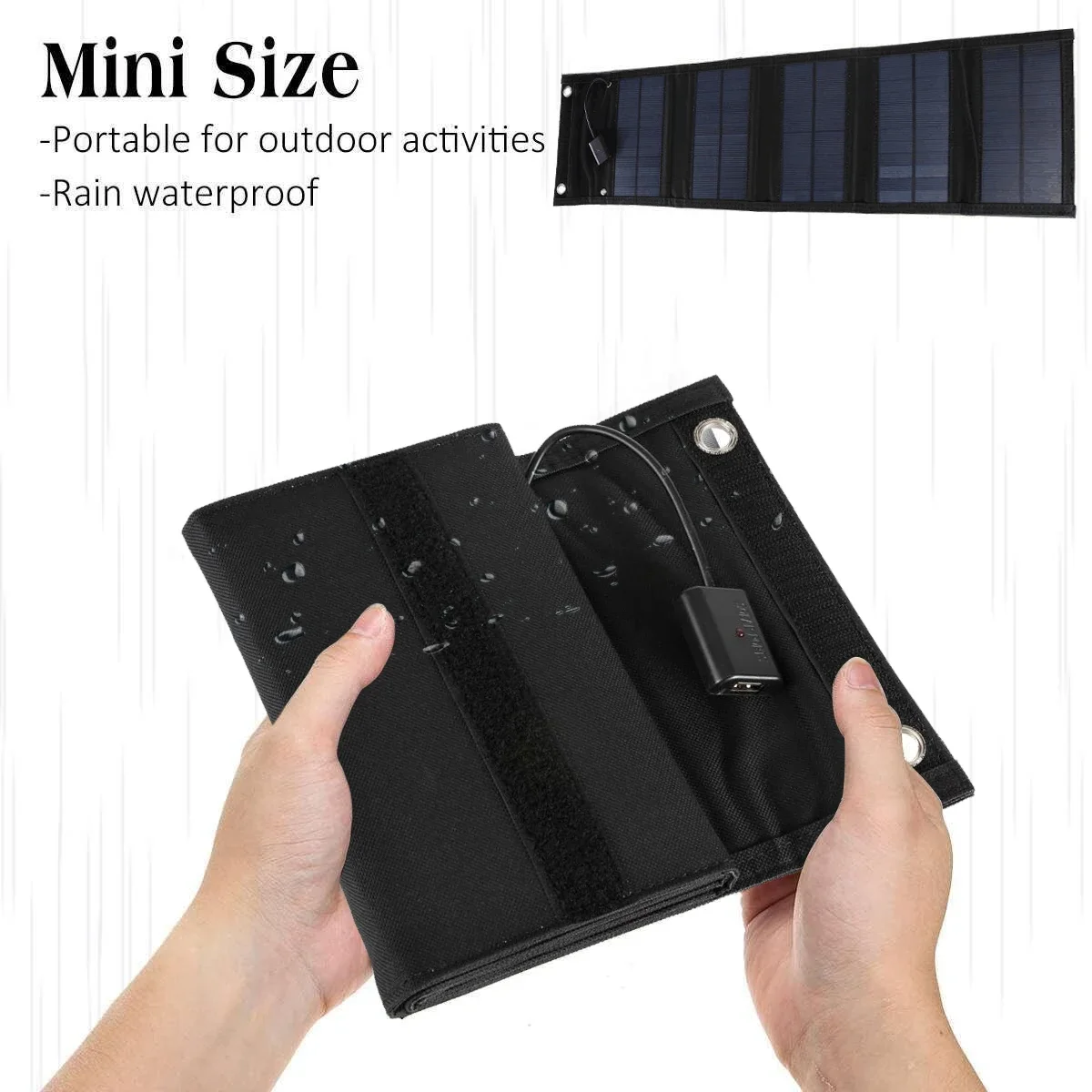 Mini Folding Camping Travel Painel Solar, 12V Cell, Foldable Power Bank, Câmera, Carregador USB, Equipamento elétrico portátil ao ar livre