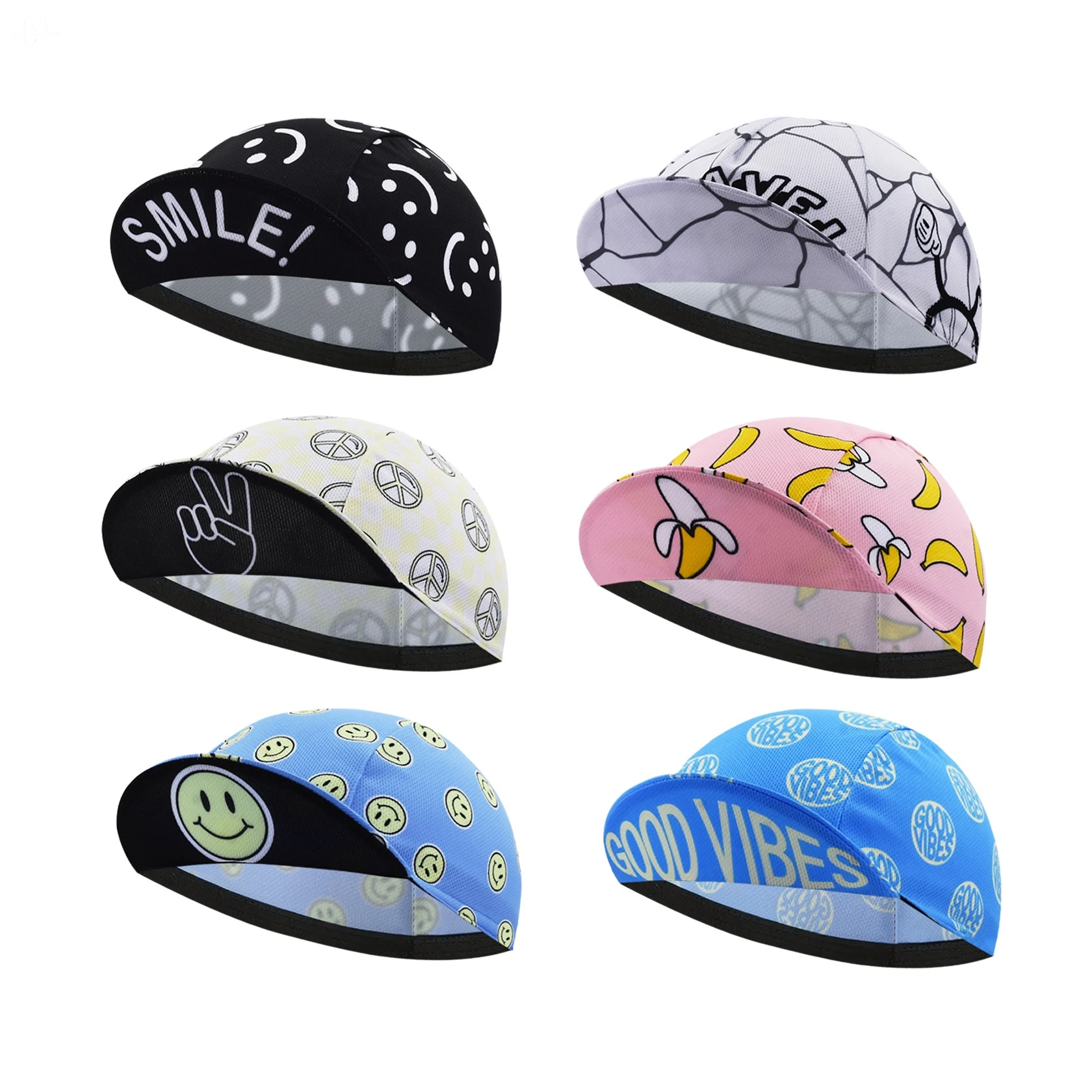 Running Gear Hat - Smile Face Skull Cap mit Frucht-Print,