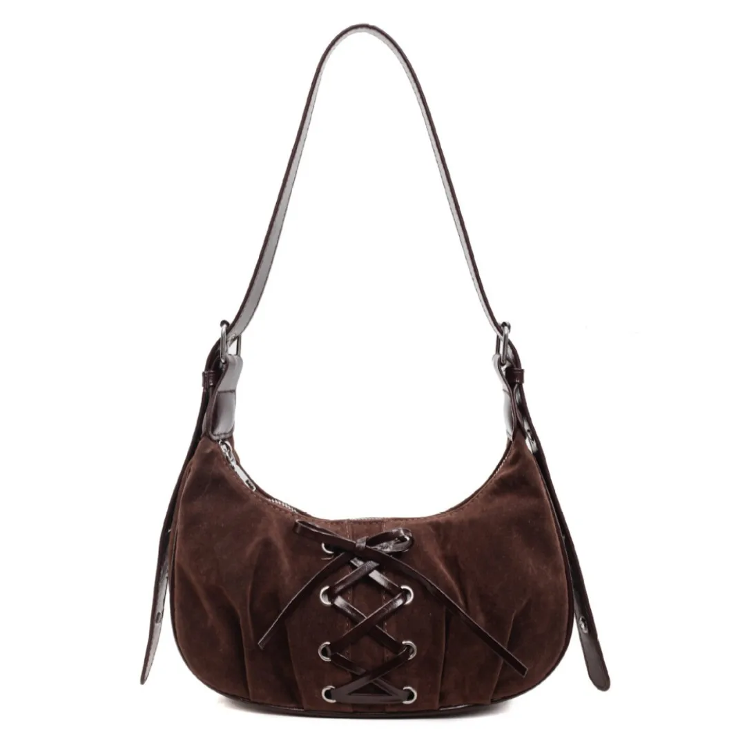 حقيبة على شكل هلال على شكل قمر 2025، محفظة تحت الإبط للنساء، حقيبة كتف فاخرة، حقيبة عصرية من النهار إلى الليل، حقيبة حبال مزخرفة #5