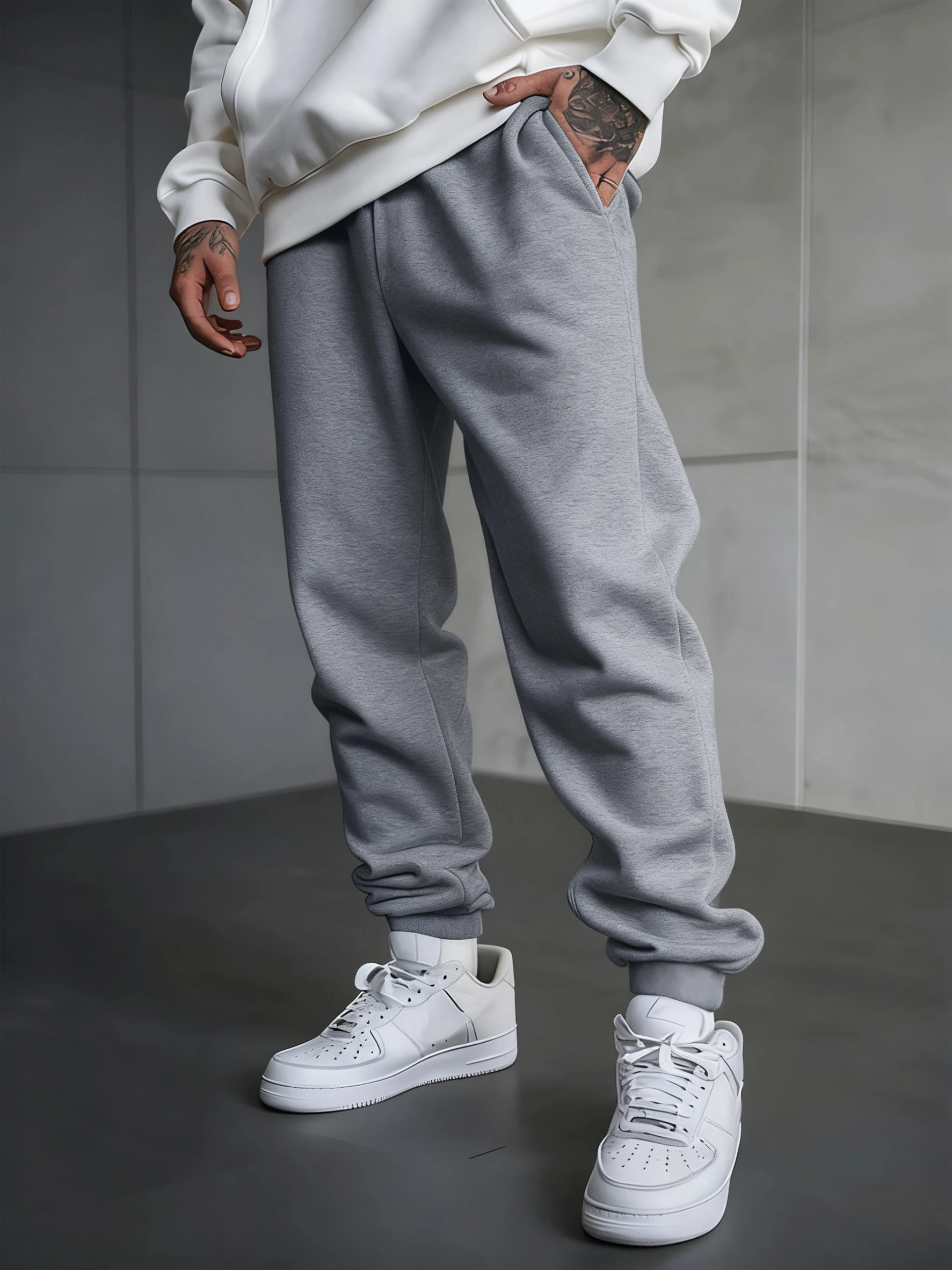 

Autumn Man's Sweatpants Casual Fashions Long Pants Solid Basic Trousers Elastic Waist Fleece Pant Street Hip Hop Y2k Sweatpant