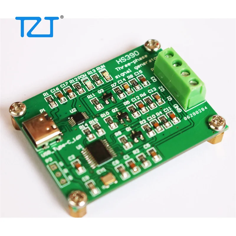 TZT New HS390 USB 1Hz-5kHz Three-phase Sine Wave Signal Generator Module (USB) Support Amplitude Control