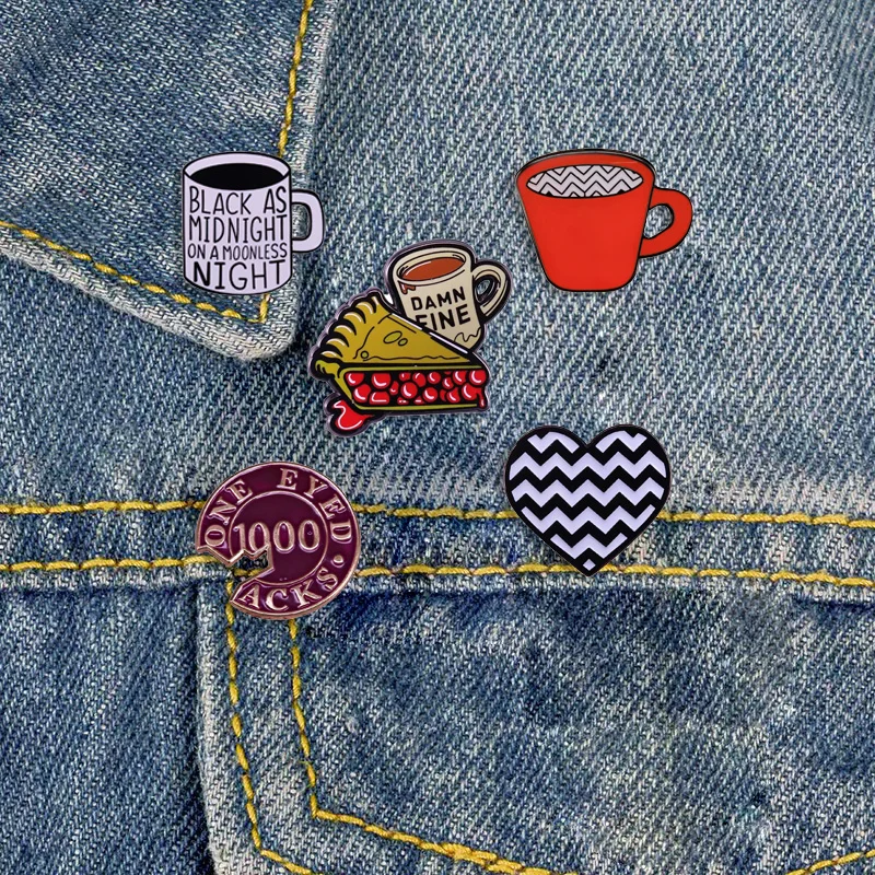 Twin Peaks Enamel Pin Horror TV Drama Brooch Metal Badge Men\'s Backpack Pin Movie Fan Collection Jewelry Gift Wholesale