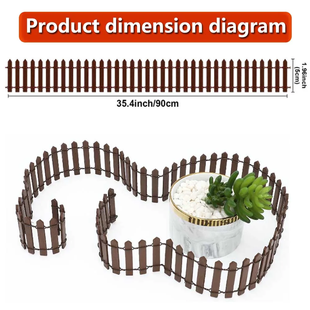 1pcs 3x90/5x90cm Wooden Fencing Wood Barrier DIY Mini Landscape Fairy Garden Figurines Miniatures Accessories Handmade Crafts