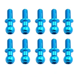 10Pcs M3 Metal Hex Ball Head Screws for Tamiya TT01 TT02 Sakura D5 1/10 RC Drift Car Spare Parts Universal,Blue