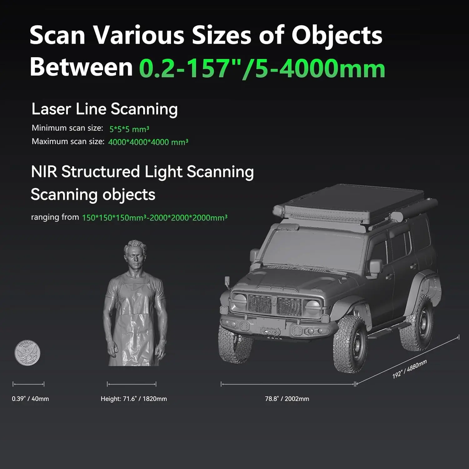 Creality Raptor X 3D Scanner 34+7 Blue Laser NIR Light 0.02 Mm Accuracy 60fps Scanning Speed Wi-Fi 6 Wireless Scan Build Model - Image 5
