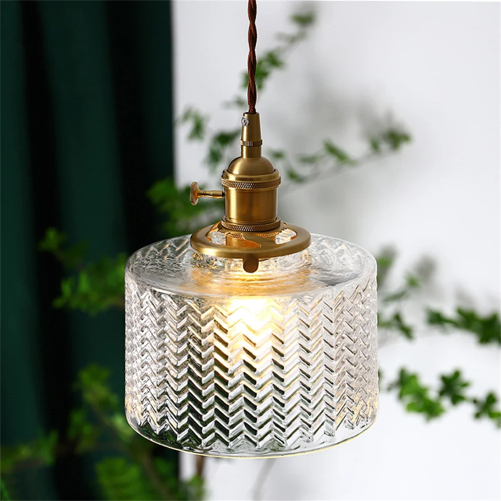 

Nordic Modern Pendant Light LED Loft Brass Green Glass Hanging Lamp Dining Room Bar Home Decoration Antique Suspension Luminaire