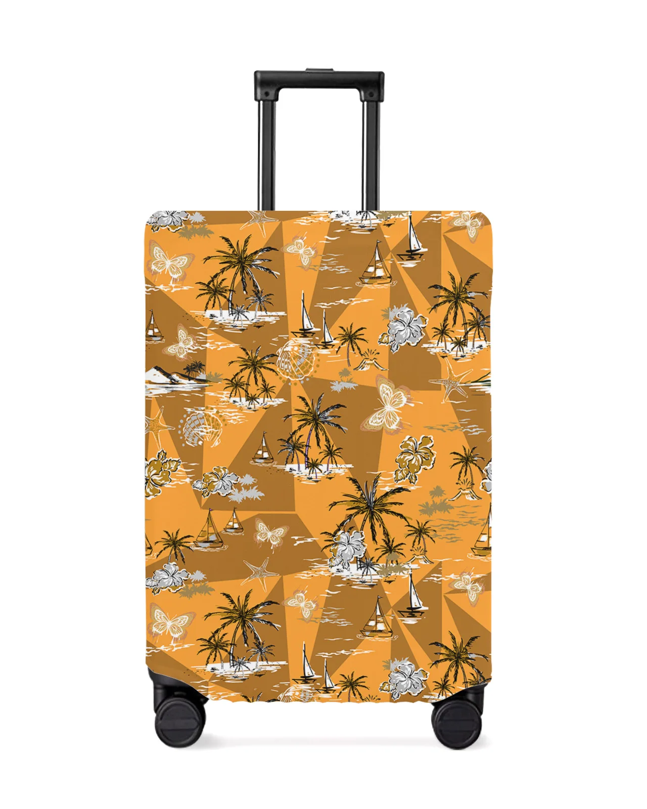 Flower Butterfly Tree Palm Tree Sailboat Wave Starfish Luggage Cover Stretch Baggage Dust Cover 18-32 Inch Travel Suitcase Case