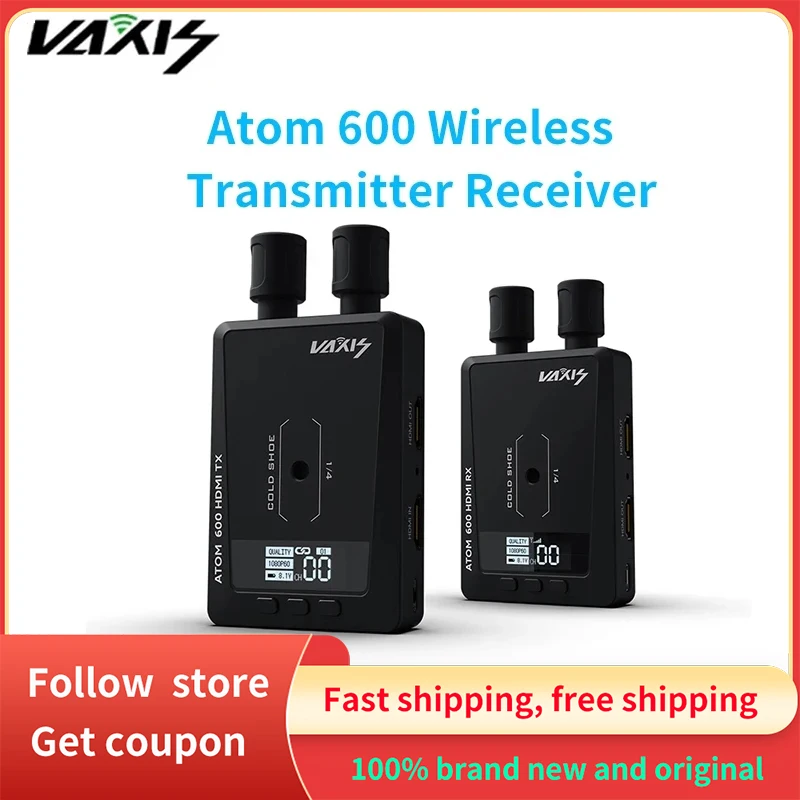 

Vaxis ATOM 600 HDMI-Compatible Wireless Transmitter Receiver 1080P HD Image Video Transmission System for Photography Camera