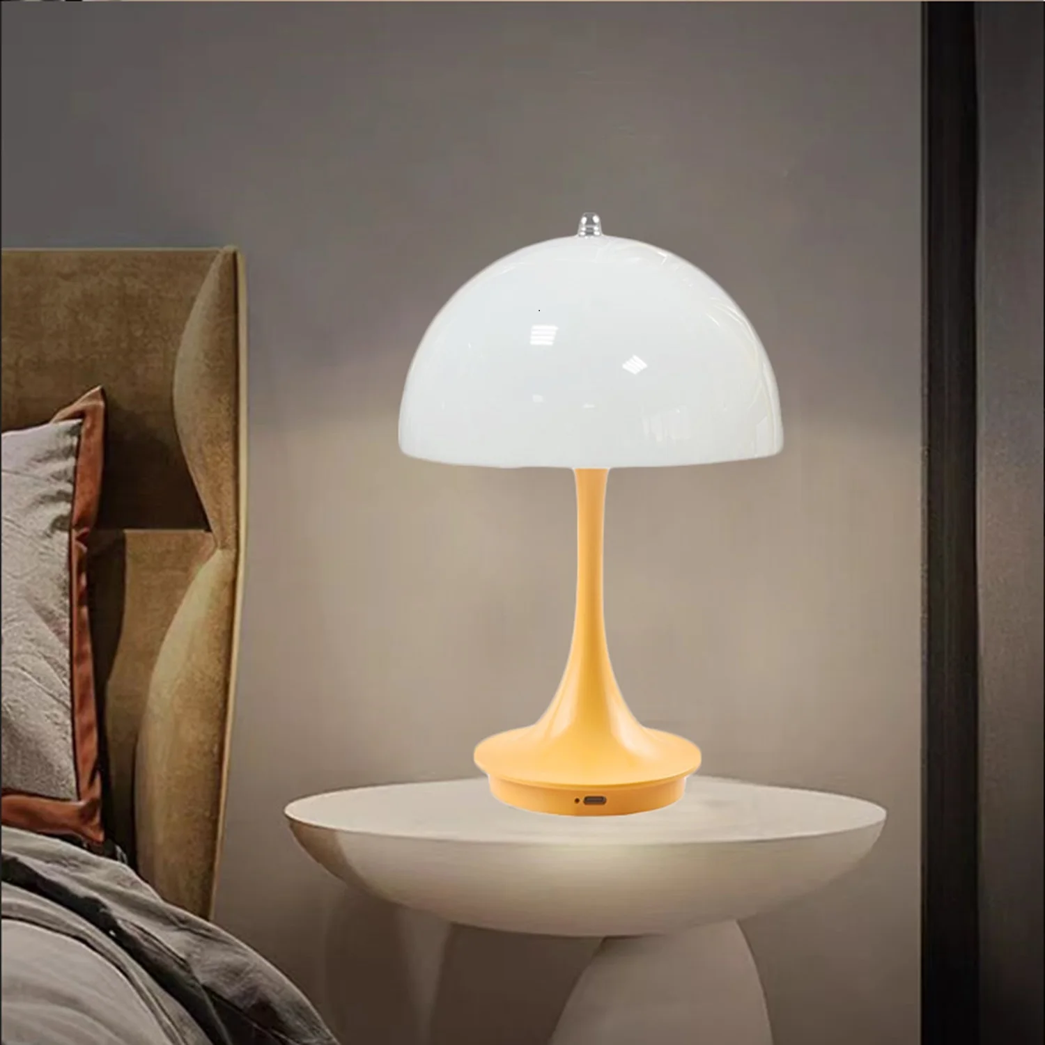 Mushroom LED Table Lamp Cordless Desk Lamp with Dimmable Touch Control Mini Rechargeable Night Light for Living Room Bedroom