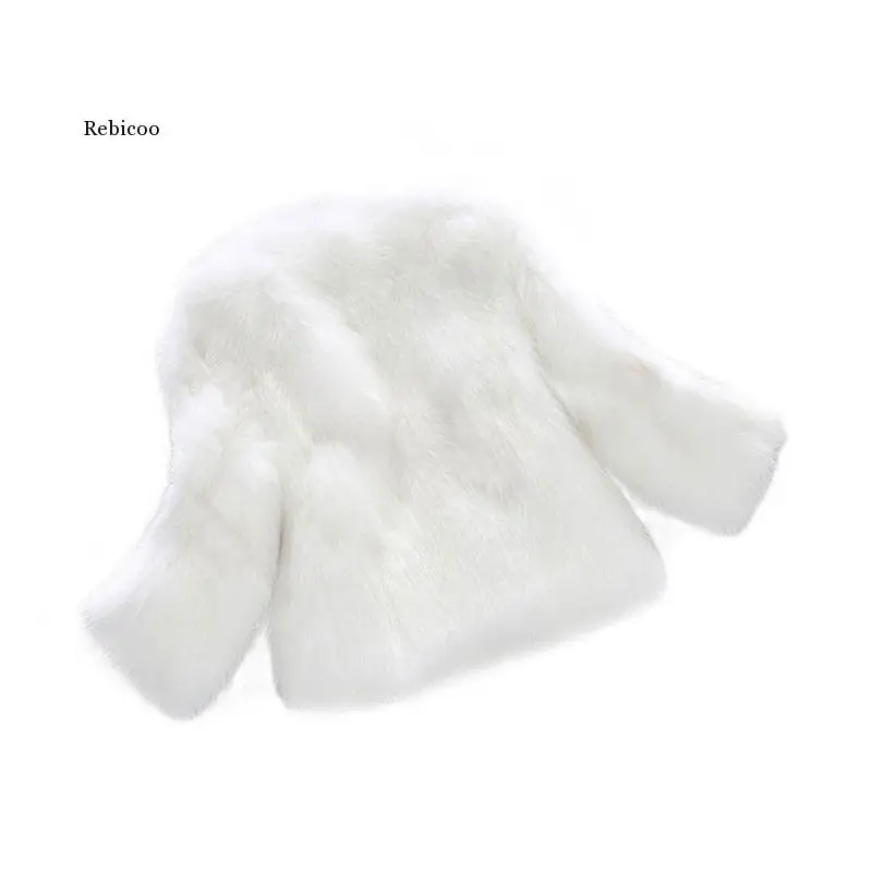 Newest Women\'s Elegant Three Quarter Sleeve Short Faux Fur Coat Winter Warm Fur Jacket Outerwear