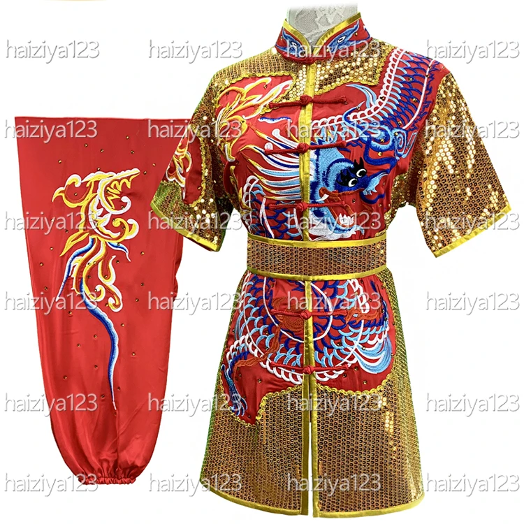 

Униформа ушу с вышивкой дракона, одежда для кунг-фу, костюм для боевых искусств, одежда чанцюань для мужчин, женщин, девочек, мальчиков, детей, взрослых, унисекс