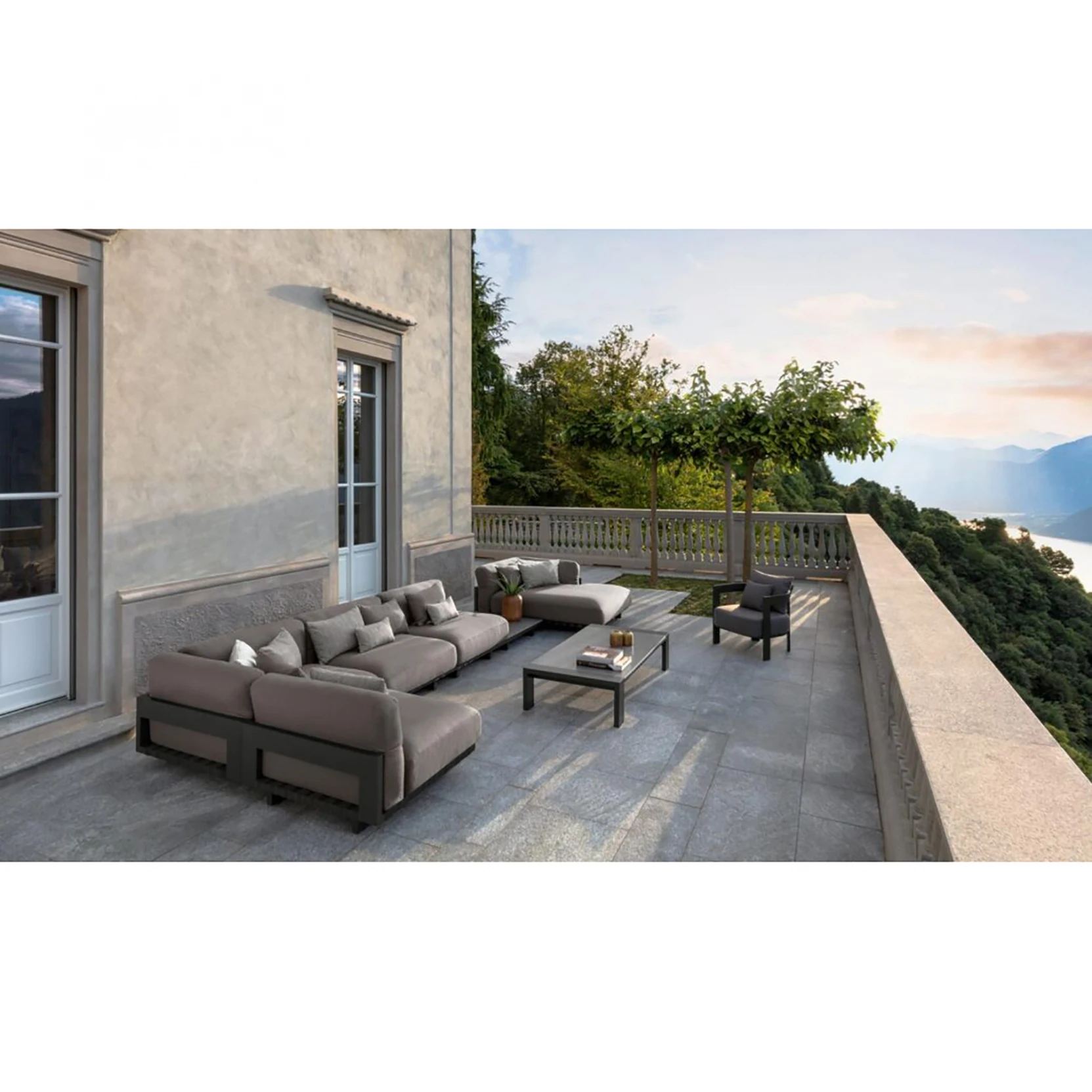 

New Outdoor Courtyard Terrace Furniture Garden Sofa Aluminum Three Seater Sofa Set Manufacturer