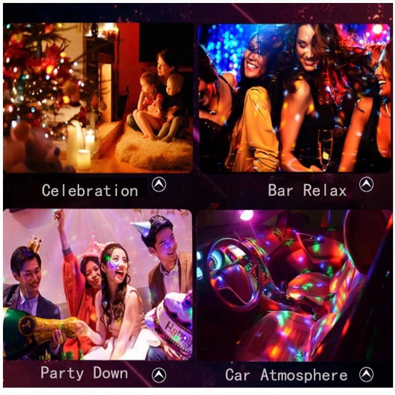 Sound aktiviert rotierende Magic Ball Strobe Disco Bühnen licht 3w RGB Laser Projektor Lampe DJ Party Licht für zu Hause Ktv Bar Weihnachten