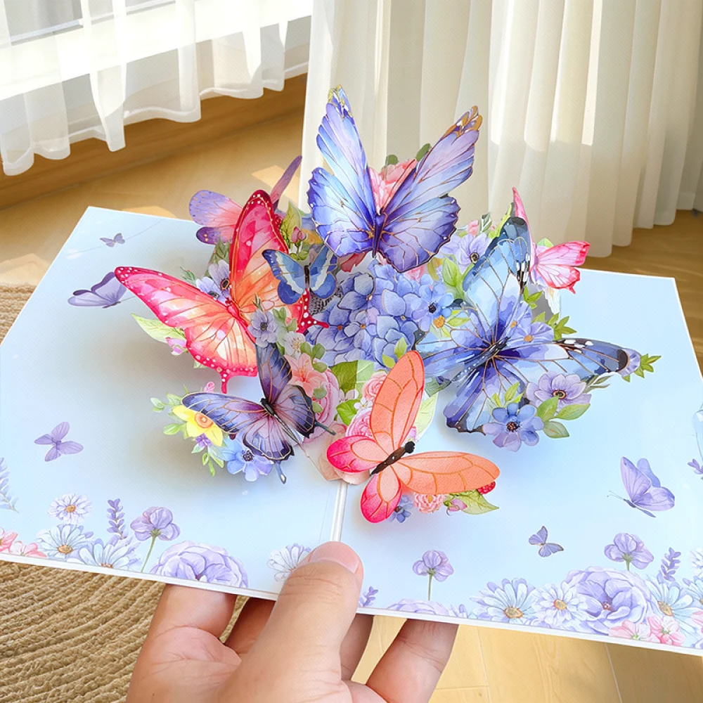 3D Pop Up Bouquet Greeting Card For Birthday Teacher Appreciation Gift Creative Paper Craft Design Decorative Message Stationery
