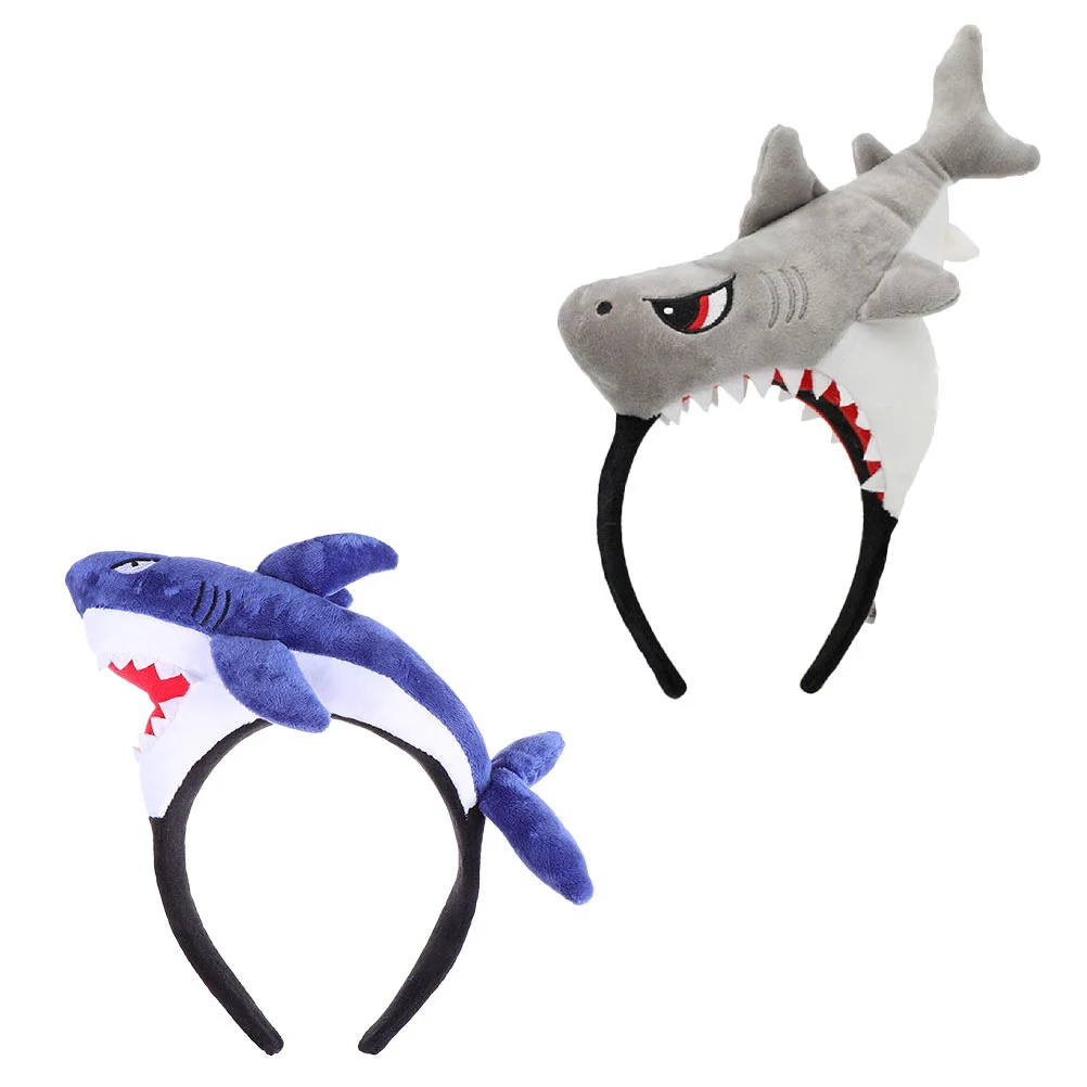

Cartoon Animal Shark Headbands Cloth Hair Hoops Adorable Head Decor Shark Hair Band Children's Day Dressing Up Hat Headband