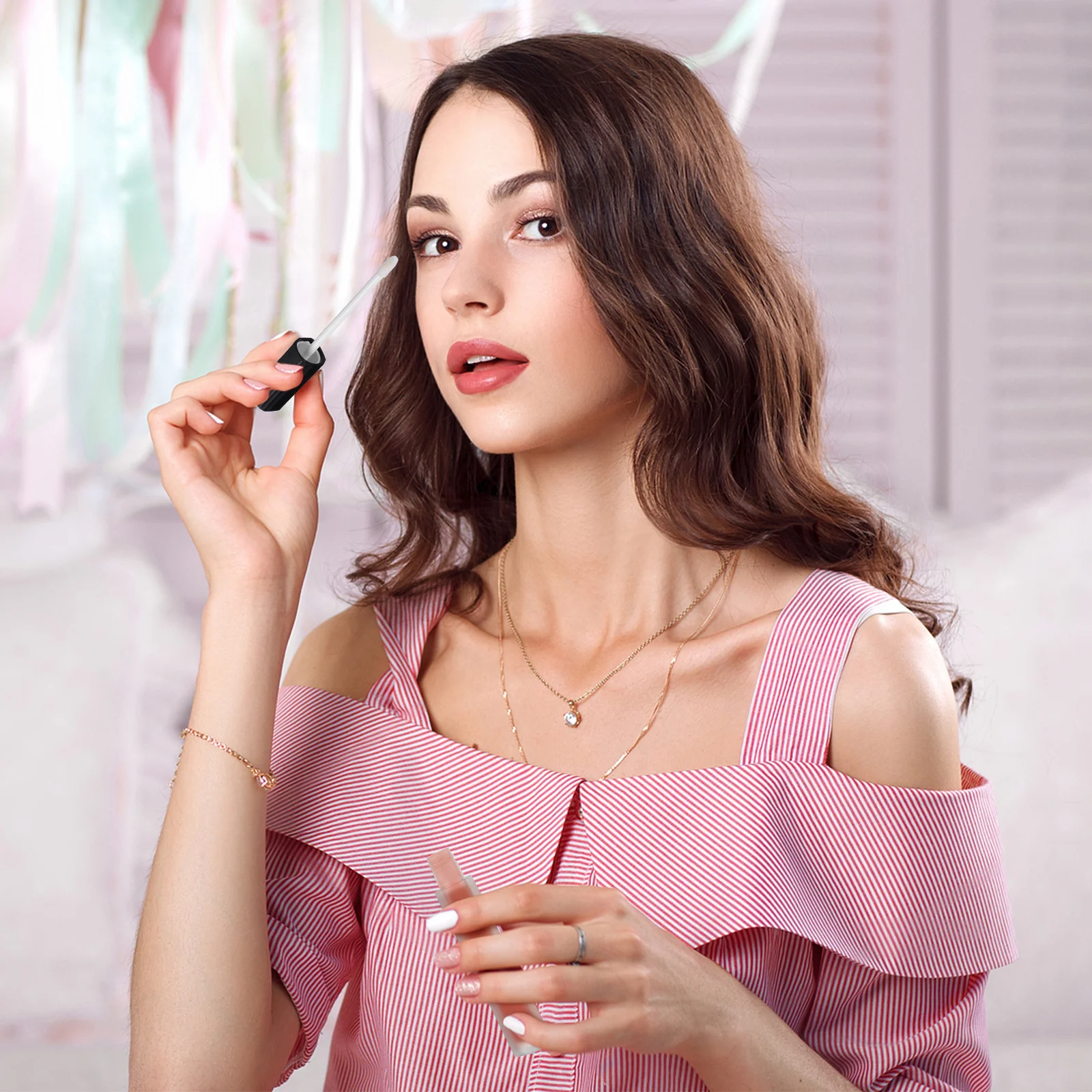 

6Pcs Lip Tube Mini Capacity Transparent Portable Containers Durable Safe for Lip Gloss Oil Dye Liquid Travel