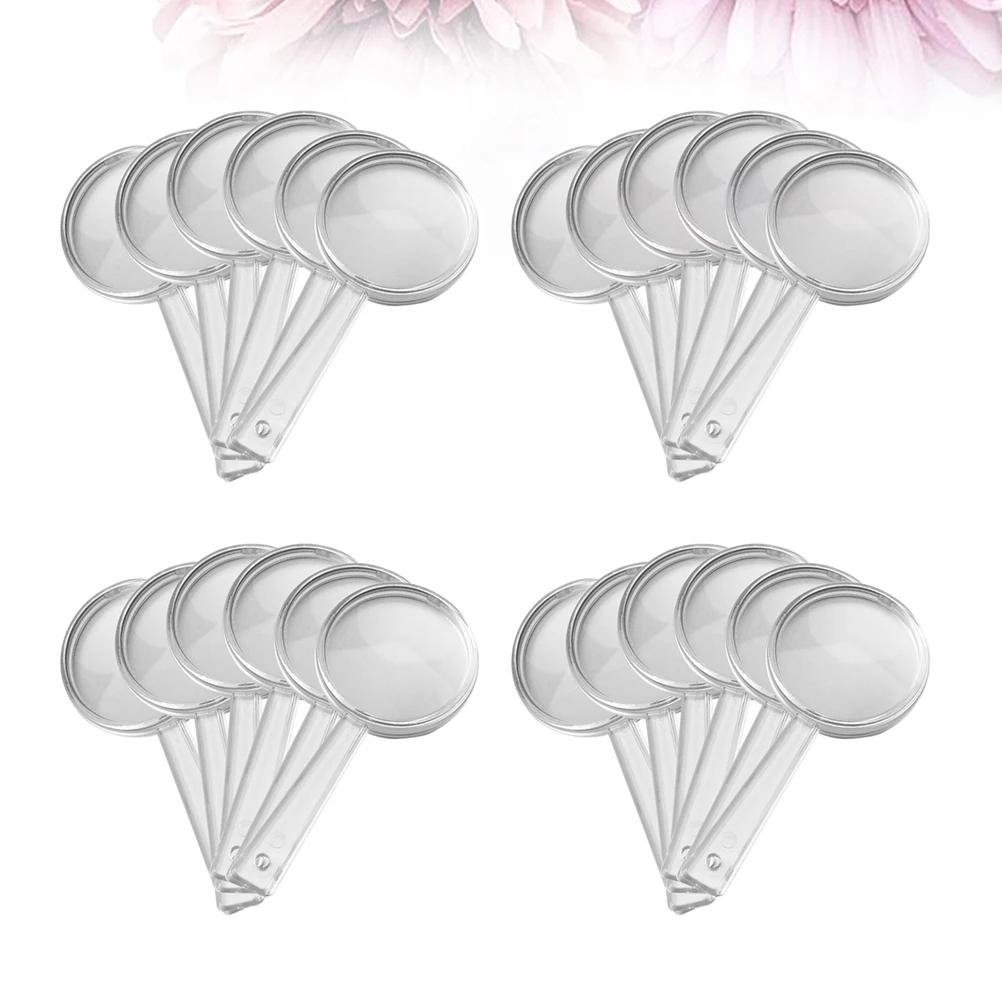

24 Pcs Reading Magnifying Glasses Durable Plastic Lens for Kids Adults Ideal Jewelry Stamps Coins Insects Collection