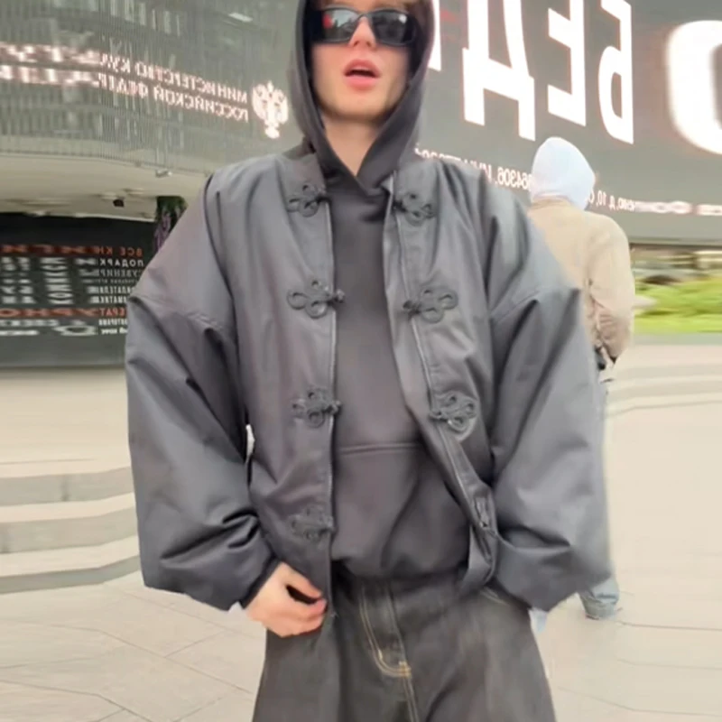 سترة قصيرة أنيقة مصممة بعقدة صينية وزر وسحاب ملابس خارجية عصرية متعددة الاستخدامات ملابس خروج نسائية للخريف #5