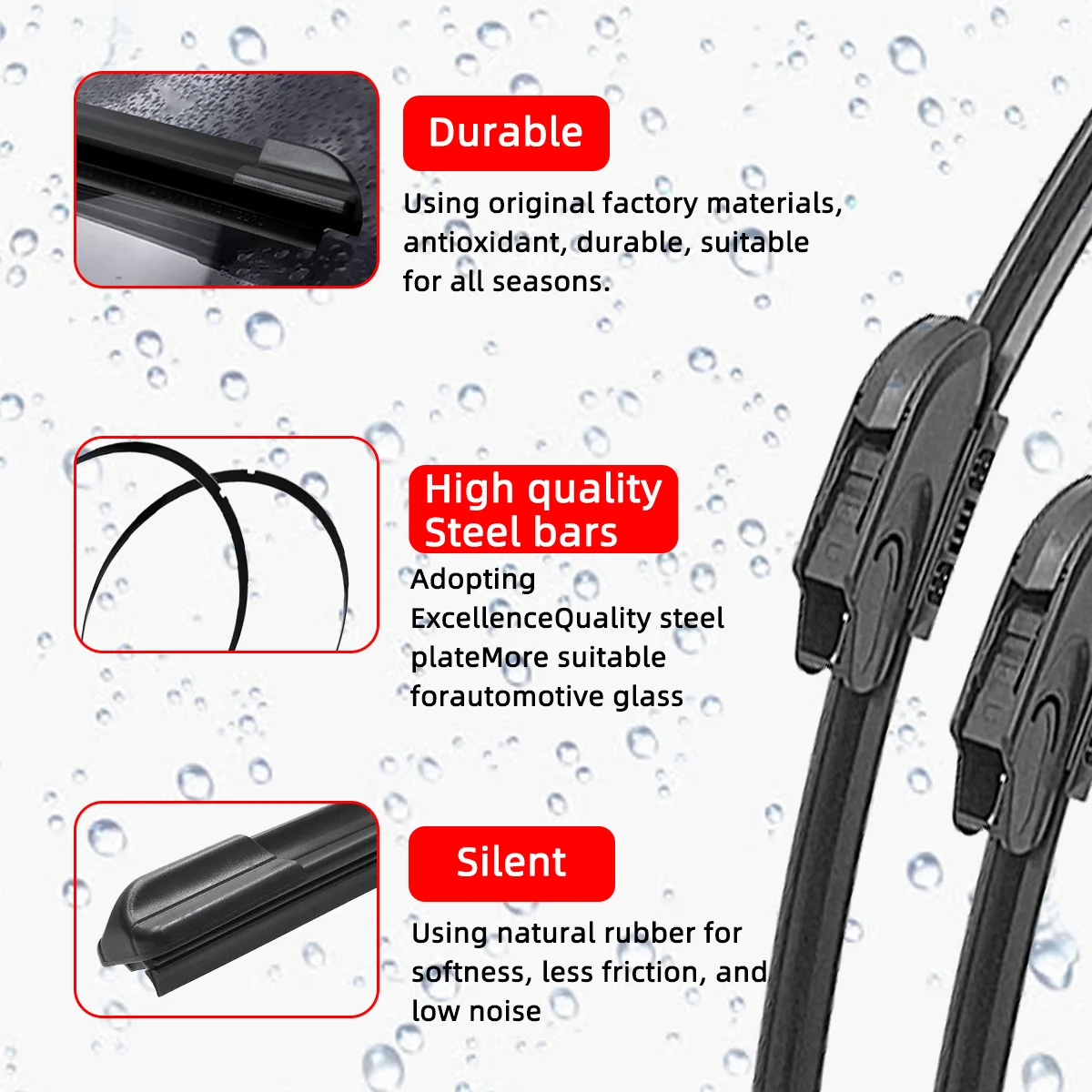 Car J/U Hook Car Wiper Blades Windscreen Wiper Automobile Windshield Wiper Soft Rubber 13\