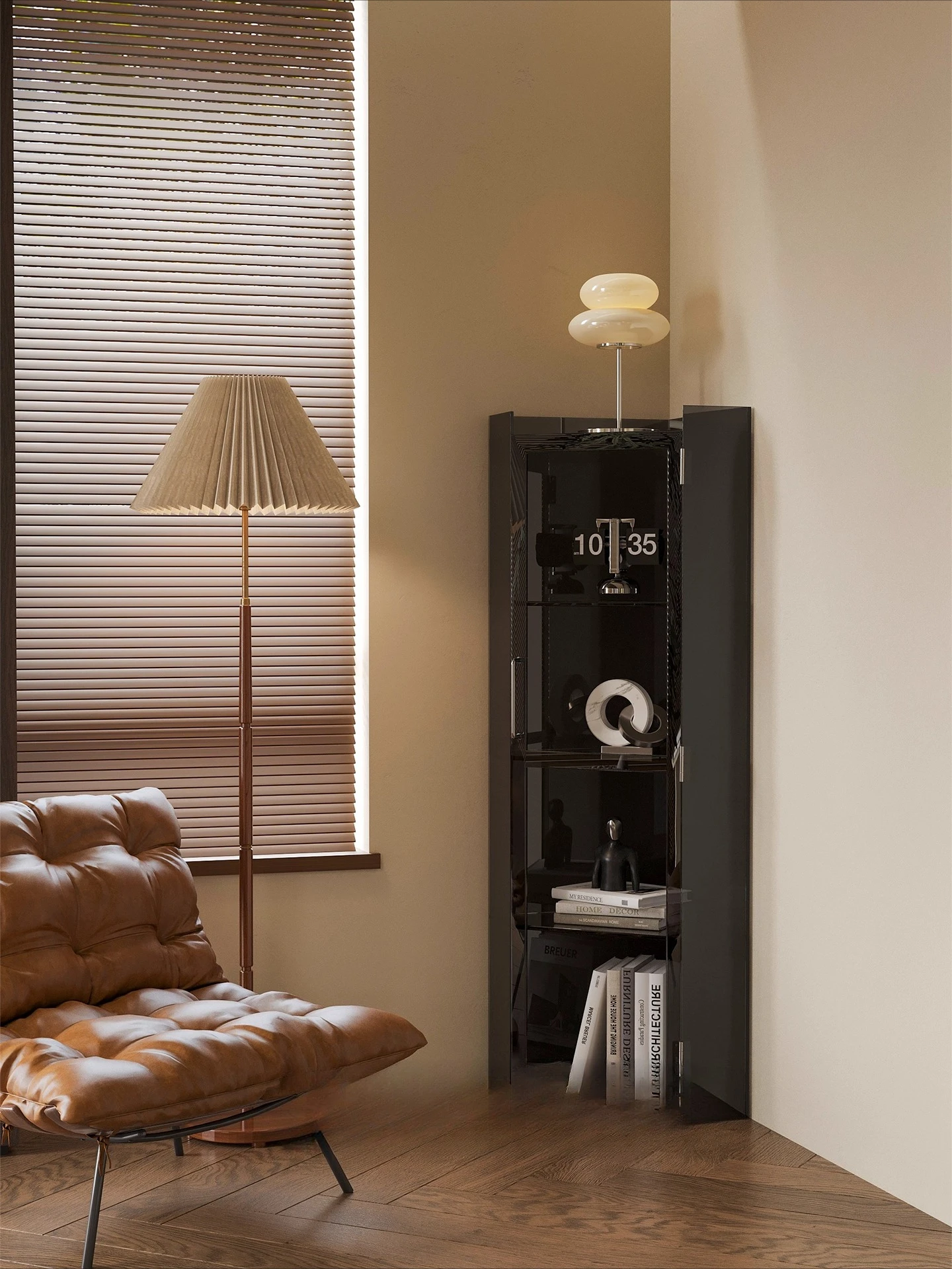 Acrylic corner storage cabinet, triangular display cabinet with door, living room corner bedroom study floor locker