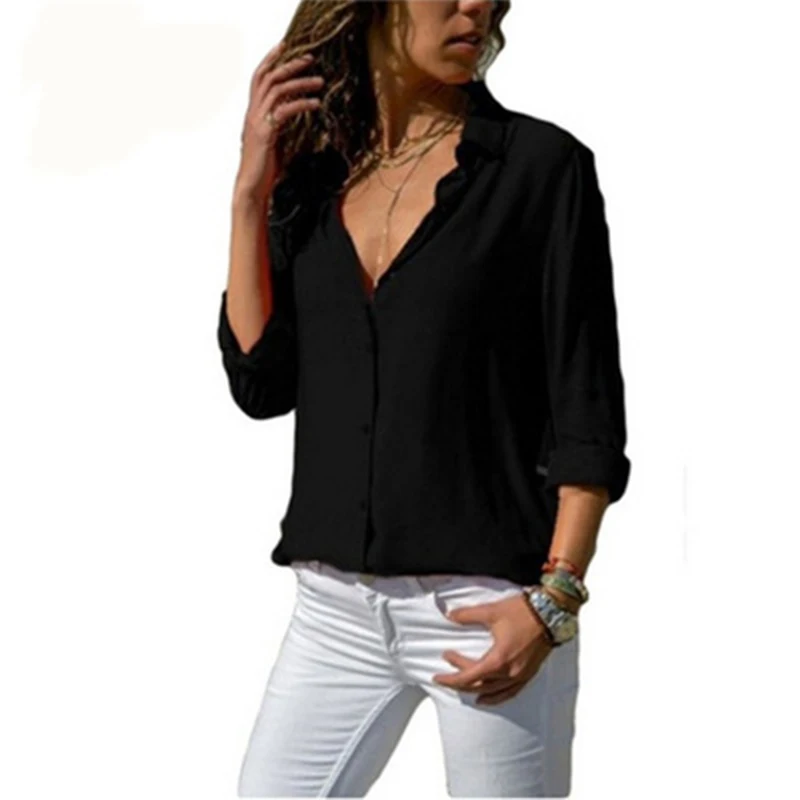 Elegant Ladies Basic Long Sleeve Tops Clothing Shirt For Happy Casual Work Life