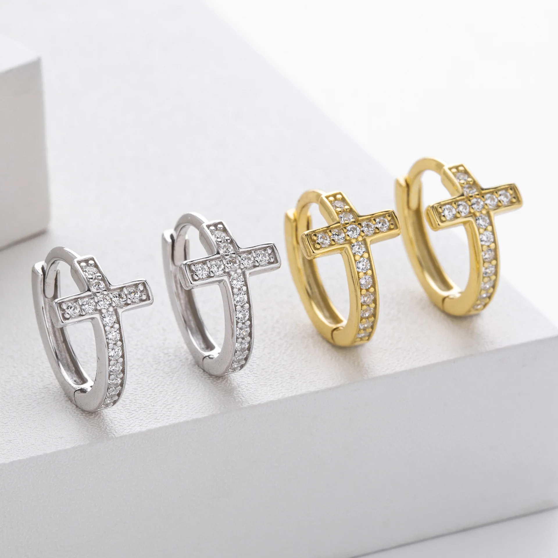Withered Jewelry Earrings Women's Earrings Ear Cuffs S925 Pure Silver Ear Buckle With Zirconium Inlaid Earrings