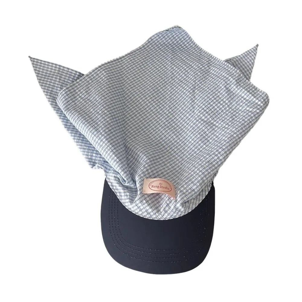 

Plaid Y2K Headscarf Baseball Hat Y2K Streetwear Scarf Peaked Cap Korean Style Bandana Cap Triangle Headscarf Hat Women