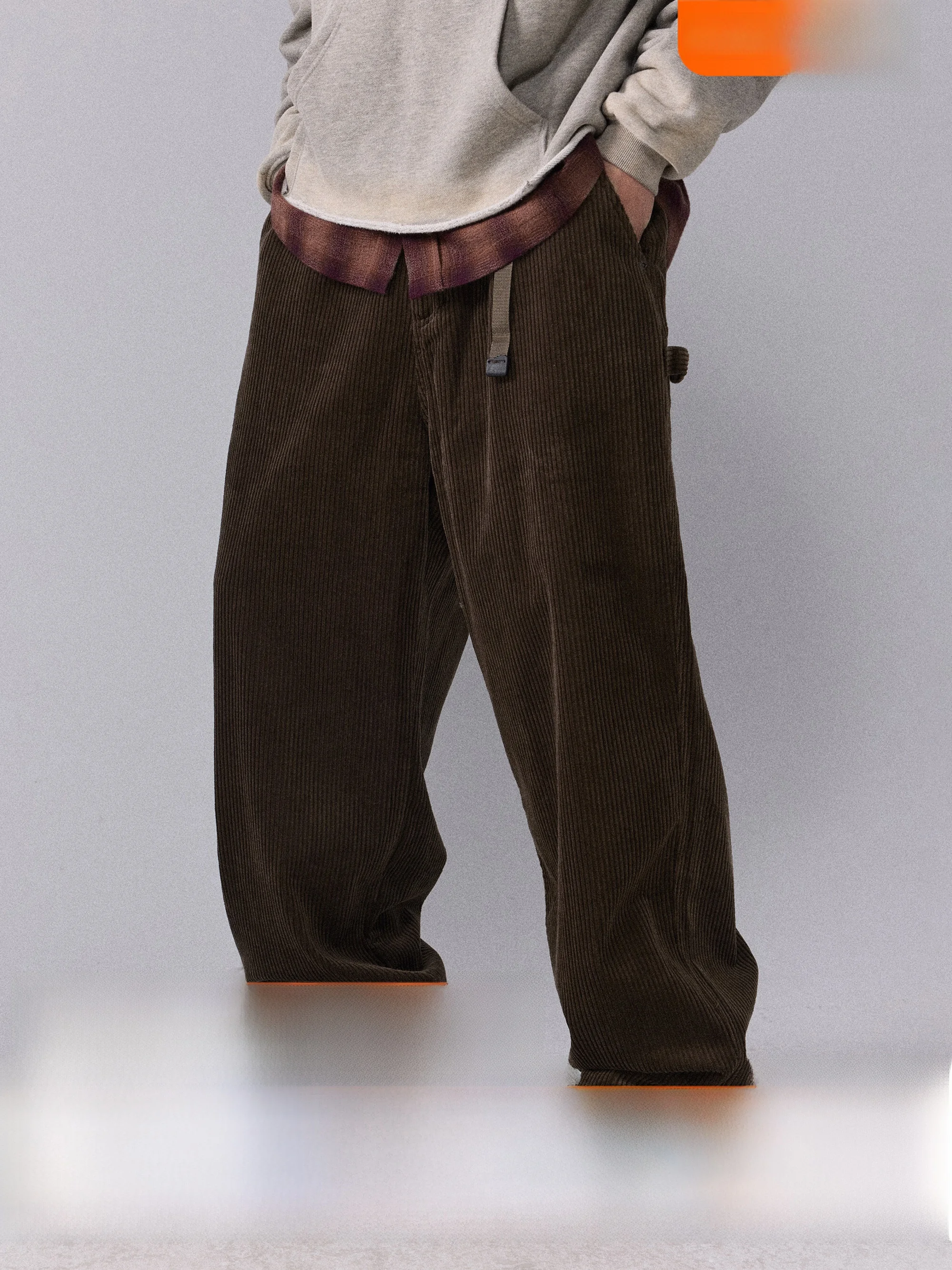 

Retro Waed Corduroy Loose Workwear Casual Pants Outdoor Vintage Sle Straight Leg Cotton Autumn Winter Men's Leisure Trousers