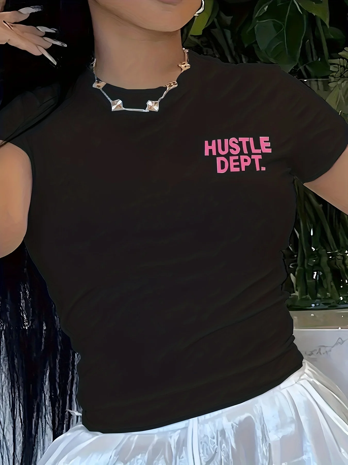 Camisetas con estampado de Hustle Dept, camisa de verano para mujer, cuello de manga corta, ropa deportiva informal a la moda, camiseta básica estilo Harajuku