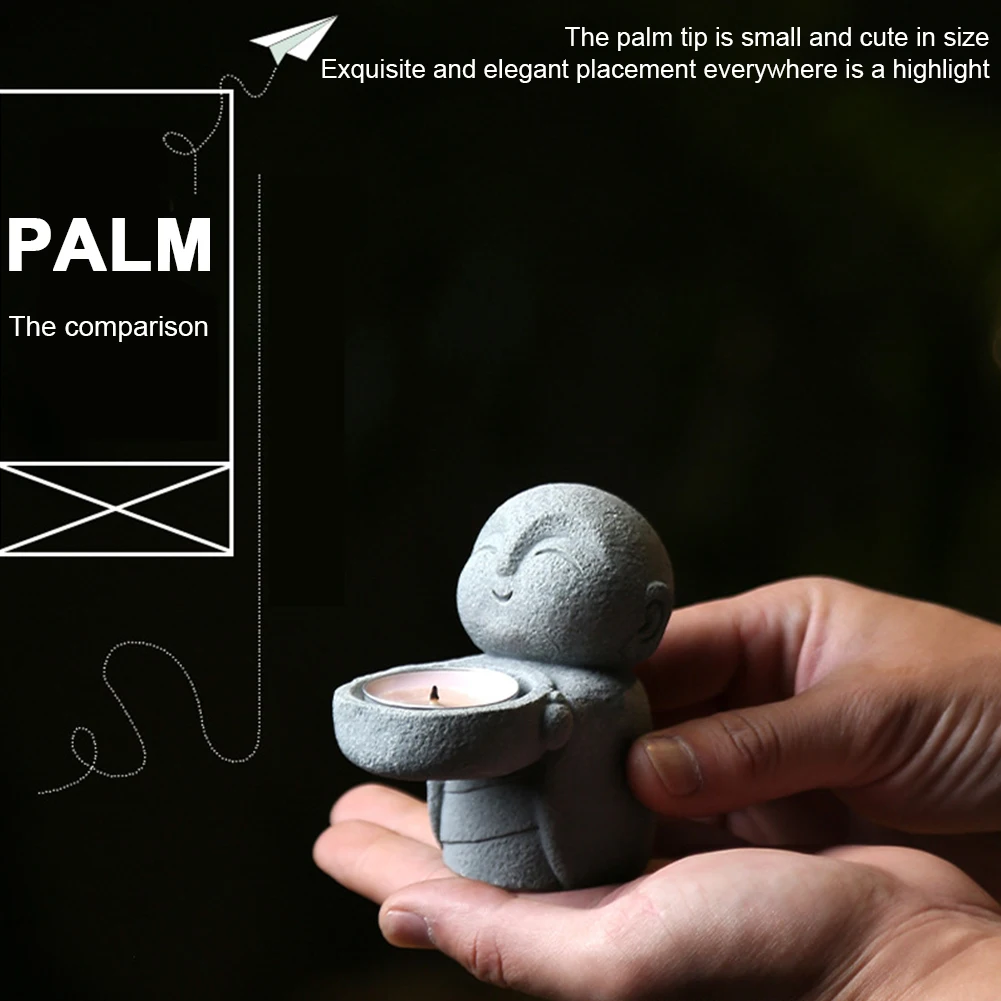 

Simplistic Buddha Statue Candle Holder Buddha Sculptures Candle Holder Vintage Buddha Tealight Holder for Wealth Good Luck Decor