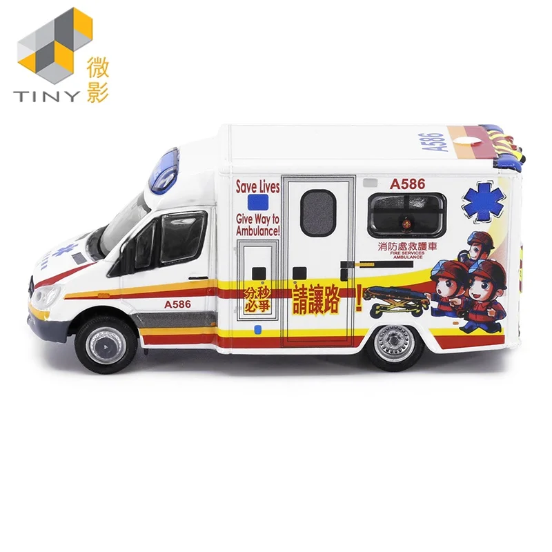 

Tiny 1:76 Ben-chi Sprin-ter Ambulance NO.104 (A586) Alloy Simulation Model Car