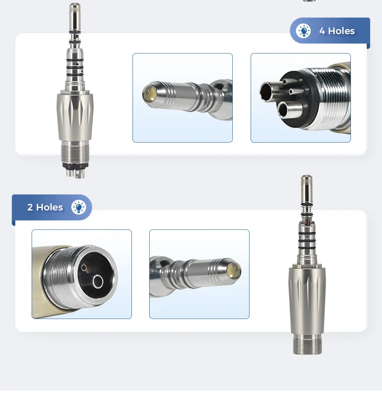AZDENT Dental LED-Faseroptik-Hochgeschwindigkeits-Handstück, passend für KAVO Standardkopf, 4-fach Wasserspray, Keramiklager, Druckknopf-Werkzeug – Detail 4