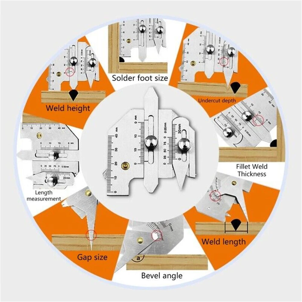 Welding Gauge Fillet Weld Gauge Set Undercut Depth Ruler For Measuring Angles Heights Widths Gaps And Undercut Depths