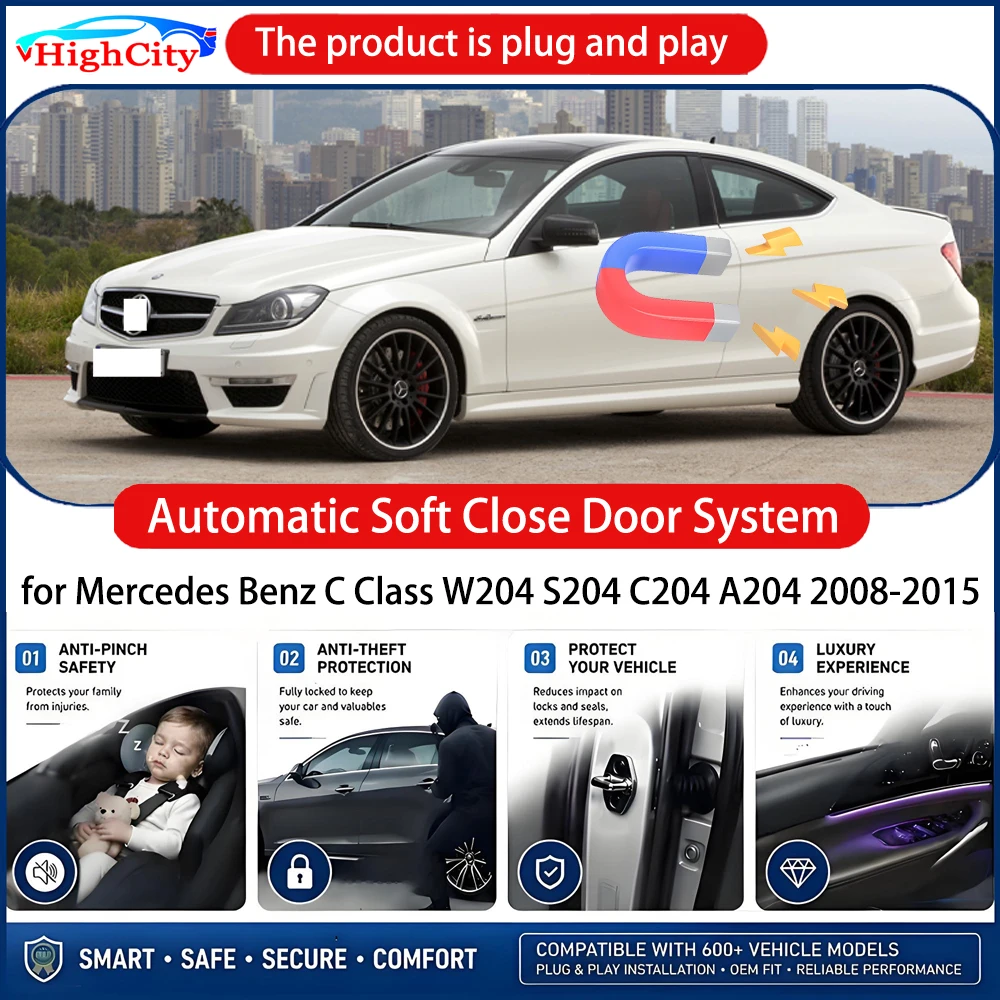 Power Soft Close Door for Mercedes Benz C Class W204 S204 C204 A204 2008-2015 Electric Suction Automatic Door Closing System