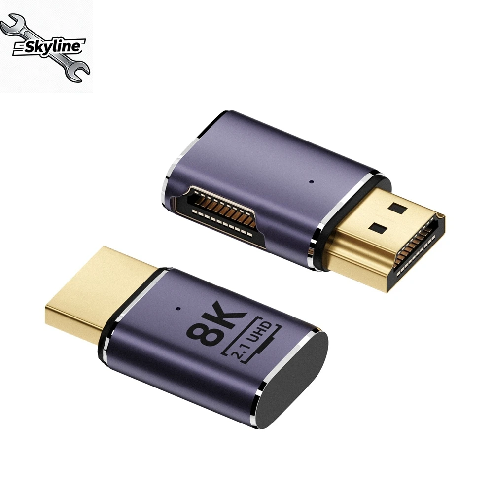 8K Compatible Extender Adapter 90° Plug to Female Converter 4K 120Hz 2.1 Elbow