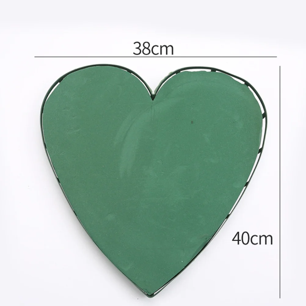 1개 DIY 플로럴 머드 자동차 헤드 플라워 장식 그린 대형 하트 모양 흡착컵 디자인 누수 방지 다목적 이벤트 장식 홈