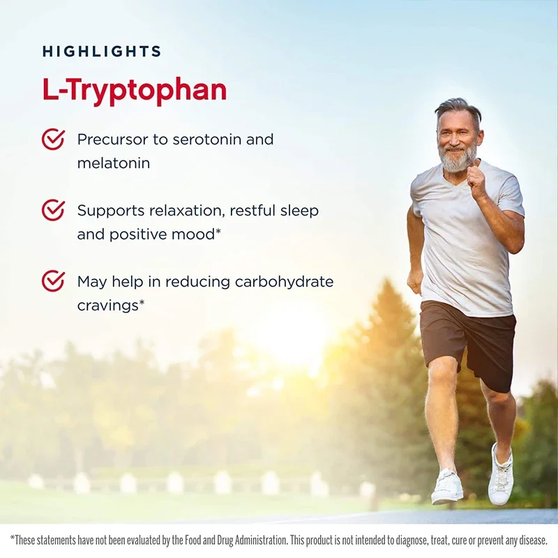 L-tryptophan vegetarian capsules imported from the United States, high-quality dietary supplements