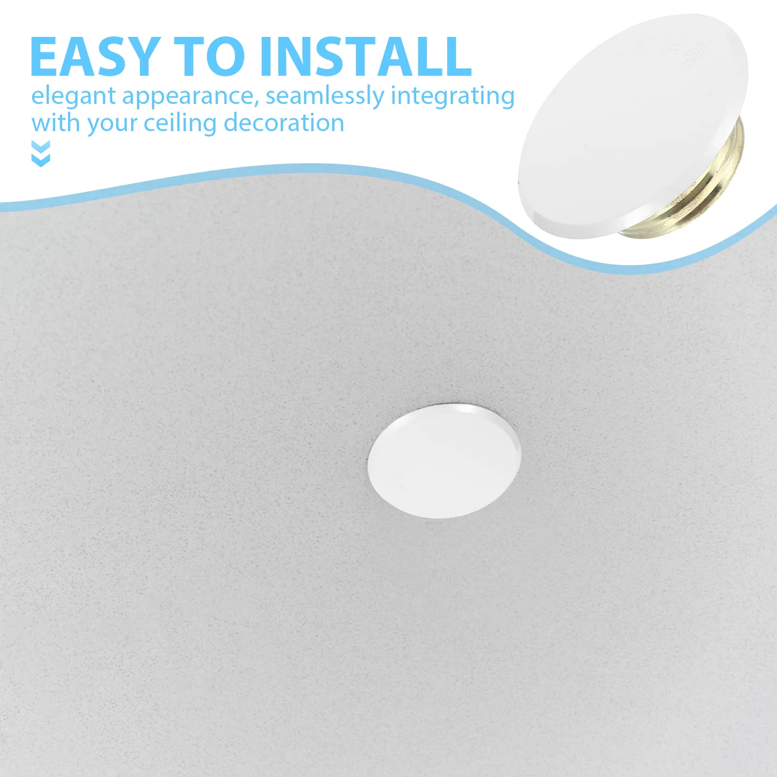 2 قطعة الرشاشات السقف المخفية لغطاء رشاشات الحريق الأبيض لوحة السقف المستديرة لنظام رش الحريق غطاء قبعات الرأس #3