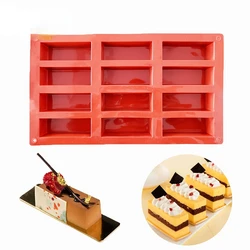 12Cavity Silicone Protein Bars Mold Rectangle Granola Bar Baking Tool Mould Silicone Mold French Cake Mold Dessert Tool