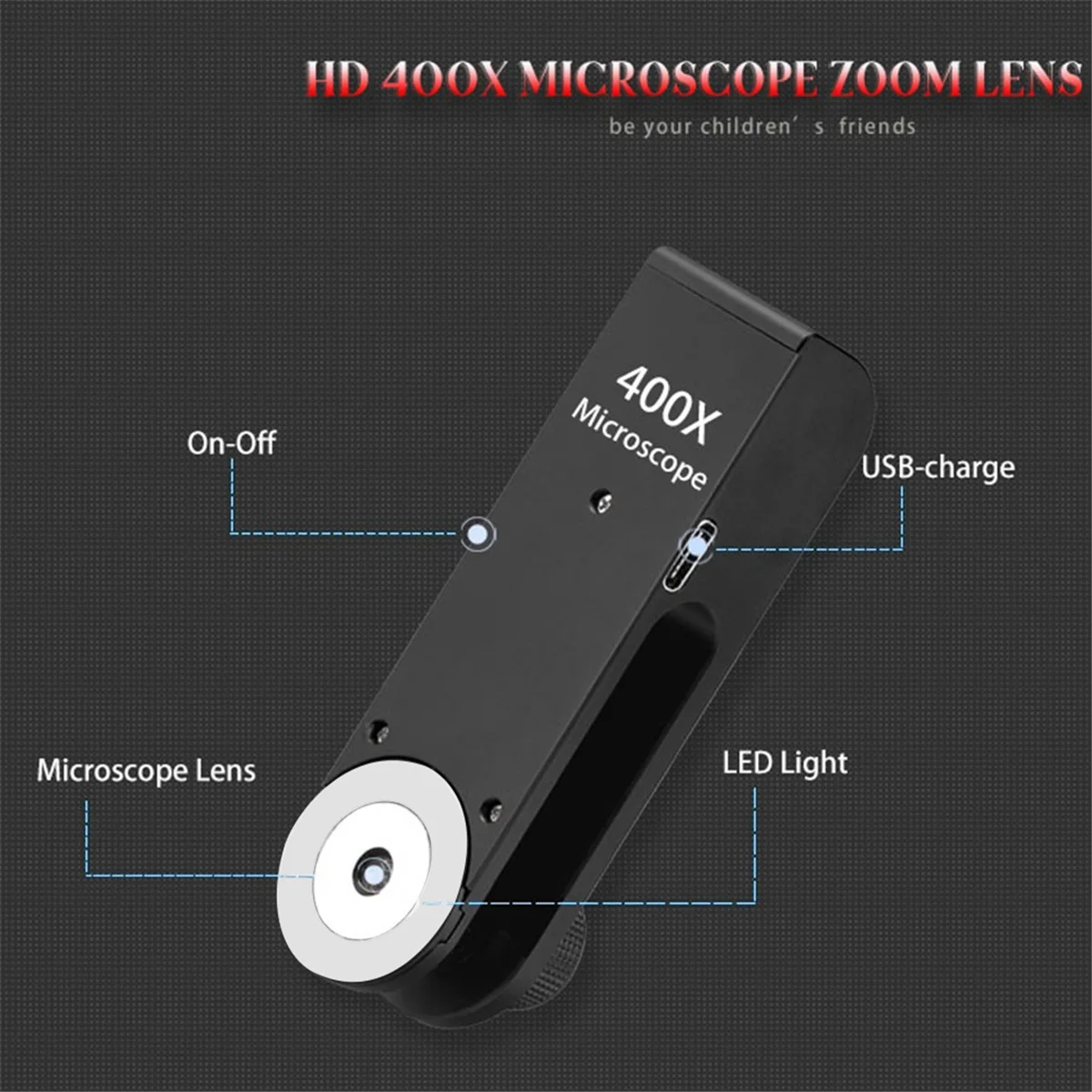 Digital Microscope for Electronics Dermatoscope 400X Microscope Handheld Mobile Universal 400X Microscope F