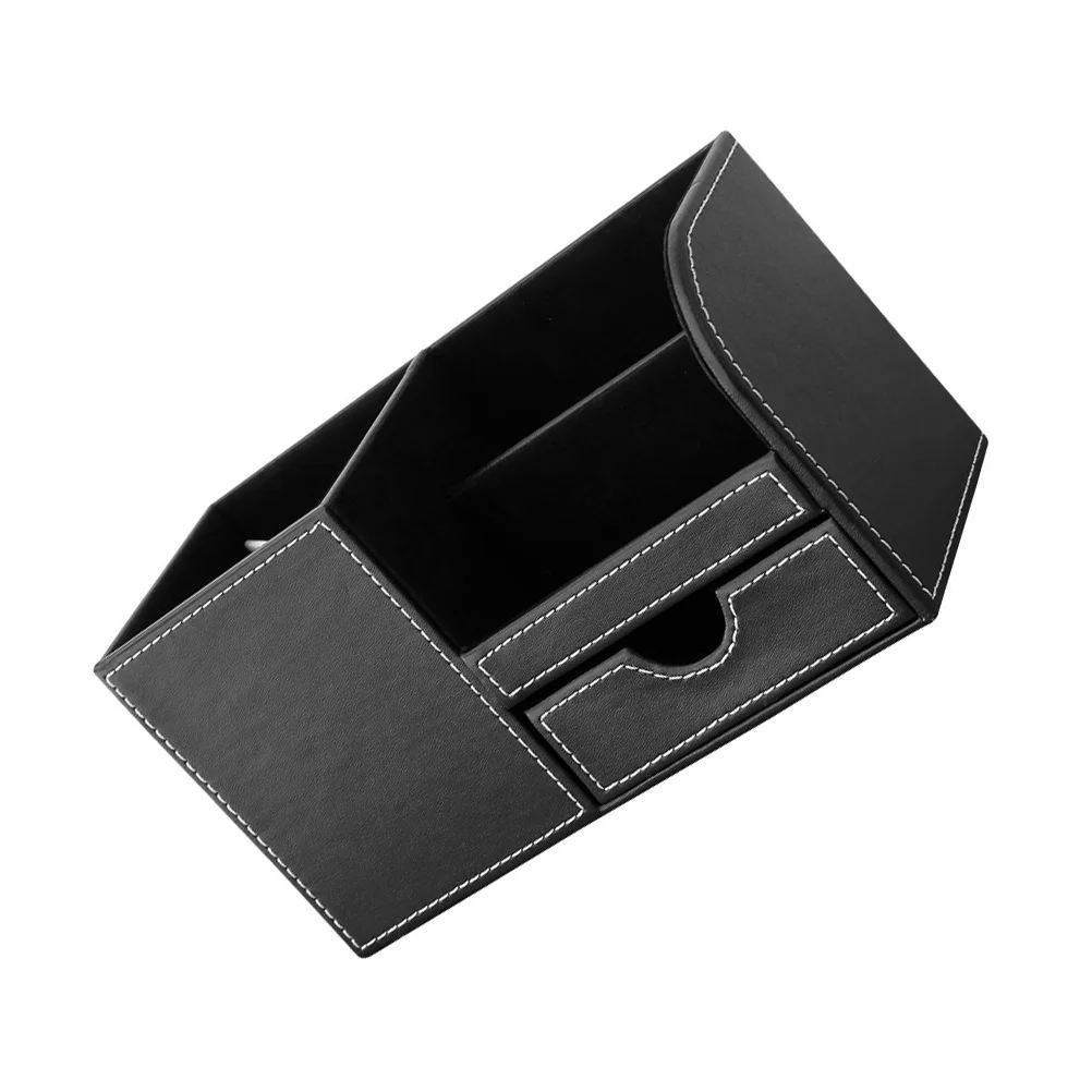 1pc Office Desktop Storage Holder Multifunctional Storage Organizer (Black) PU Desk Organizer Organizer for Home