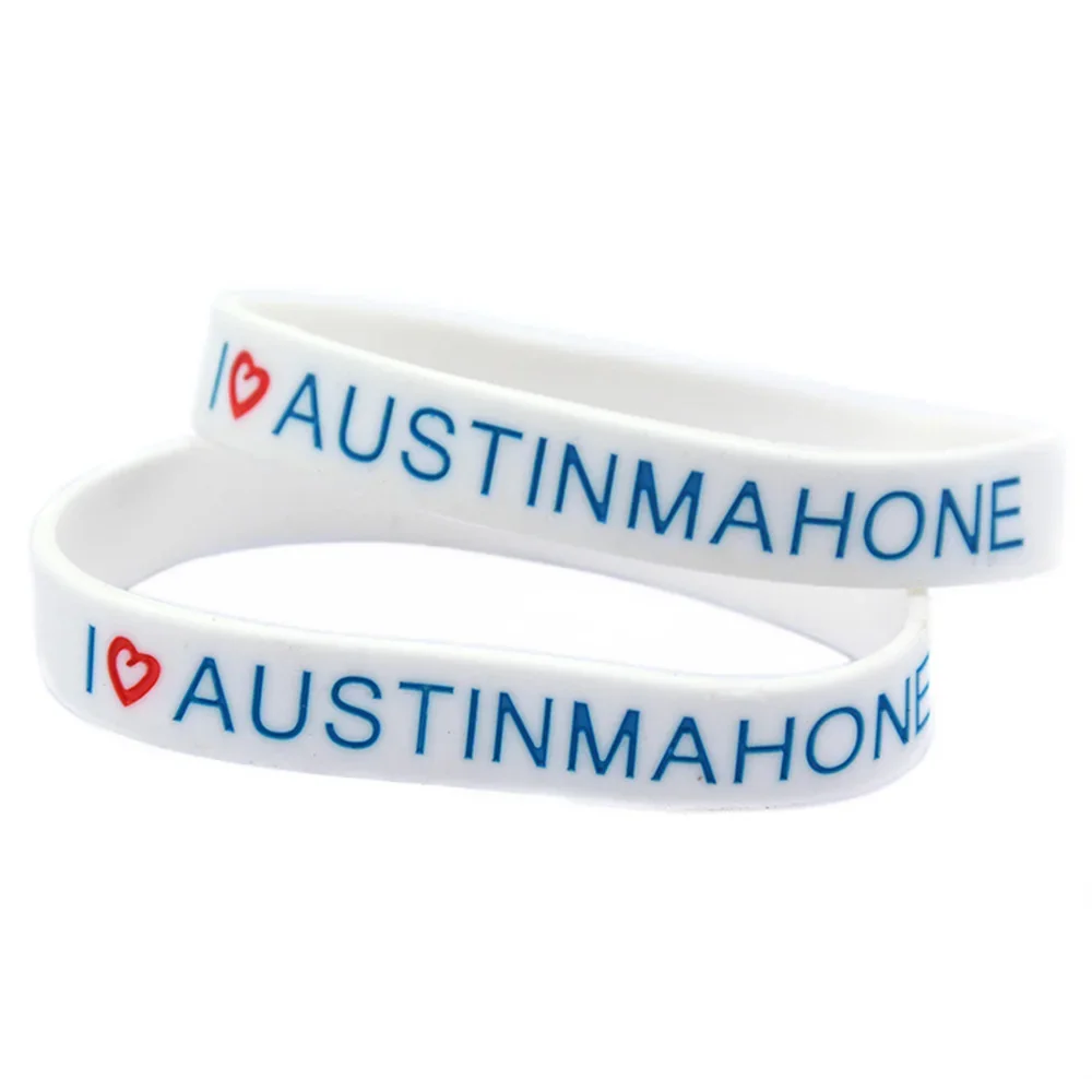 1 ud./3 uds. Pulsera de silicona Austin Mahone soporte para ventilador música celebridad Merch pulsera elástica tamaño adulto 3 colores